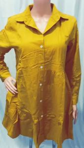 A&B Dress Midi 1092-80 Bahan Katun Rami Realpic LD 100 PJ 90 CM Korean Style Santai Polos