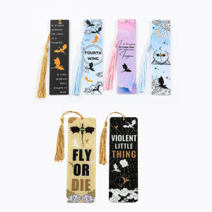 Fourth Wing Bookmark - Dragon Knight Story Bookmark supplies with exquisite silky tassels Gothic Dragon Bookmark Series.