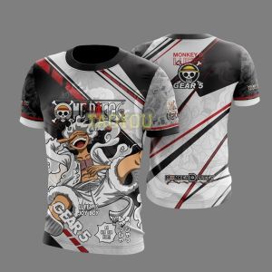 Bandai | Summer 2026 One Piece Lu Fei "fifth Nikica Sun God" Trend Theme 3D Printed Breathable Fast Dry T-shirt Adult Parent-child Top