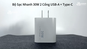 Bộ Sạc Nhanh 30W 2 Cổng USB Hỗ Trợ PD 30W Type-C Sạc Nhanh Cho iPhone & Android