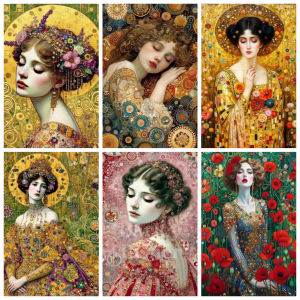 Oil Painting By Numbers Vintage Woman DIY Number Drawing Canvas Pictures By Numbers Home Decor Large Size