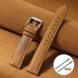14/16/18/20/22/24mm Quick Release Watch Band Men Women Watchband Genuine Leather Watch Strap Replacement Vintage Brown Bracelets