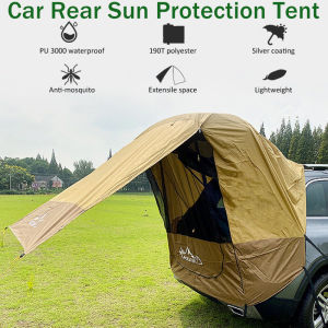 New Upgrade Tent For Car Gear Link TPU Door And Mosquito Net Keep Warm Windproof Sun Protection Waterproof Car Camping Tent For Car Tail Extension Tent Sunshade Rainproof
