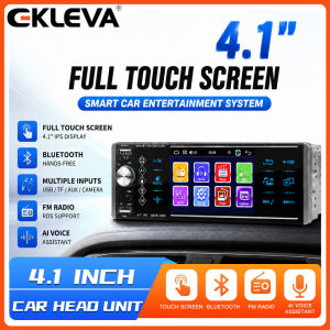 EKLEVA 1 Din 4.1 inch Car Radio MP5 Multimedia Player Bluetooth FM Stereo Audio Support Rear View Camera AUX Radio