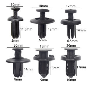 30/60Pcs 5mm 6mm 7mm 8mm 9mm 10mm Hole Car Bumper Rivet Fastener Auto Fender Trim Panel Clips For Honda Nissan Toyota Hyundai