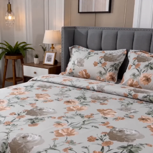 4-Piece Bed Sheet Set with Floral Design Breathable & Sweat-wicking Soft & Skin-friendly Easy to Clean & Machine Wash Fade-resistant & No Deformation