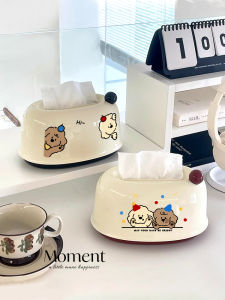 Hello Little Dog Tissue Box Living Room Desktop Luxury Sensation Spring Creative Home Use Tissue Storage Box Cartoon Style