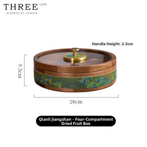 THREE LIFE | Luxurious New Chinese Style Snack and Dry Fruit Wooden Storage Box