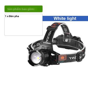 Đèn Pin USB Có Thể Sạc Lại Mạnh Mẽ 5200mAh Tuổi Thọ Pin Dài Đèn Pha LED Chống Nước Cắm Trại Ngoài Trời Câu Cá Đèn Tìm Kiếm