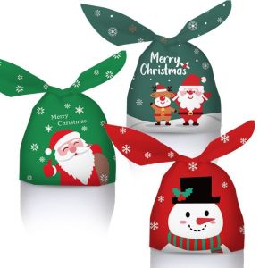 Christmas Candy Bag Snowflake Biscuit Packaging Rabbit Ear Cartoon Cute Caramel Sugar Sweets Snack Packaging Bag