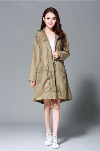Lightweight Portable Womens Trench Style Raincoat