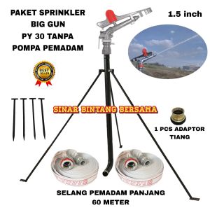 PAKET SPRINKLER BIG GUN PY 30 KOMPLIT SELANG 60 METER TANPA MESIN