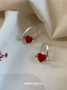 SunnyZoo Twisted Heart Irregular Glaze Earrings Korean Japanese Style Unique Personality Womens Fashion Jewelry Accessories