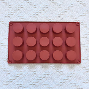 แม่พิมพ์ซิลิโคนทรงกระบอกขนาดเล็ก 15 ช่อง 1 ชิ้น เหมาะสำหรับทำช็อกโกแลต ลูกอม ด้วยตัวเอง