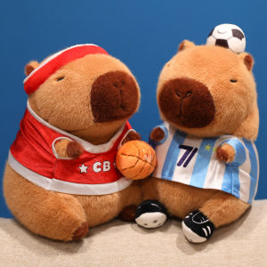 Cartoon Capybara Football Jersey Soccer Basketball Dress Cloth Capibara Plush Toys Stuffed Ball Player Series Gift for Boy Fans