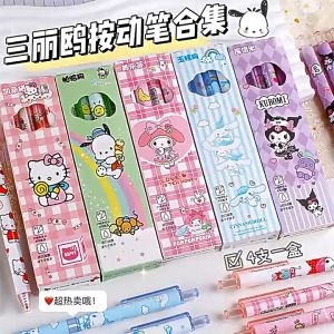 MOMO 0.5mm 4in1 Cartoon Gel Pen Retractable Black Signature Pen School Stationery Supplies Office