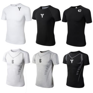 Sports Bodysuit Mens Running Fitness Short Sleeve Summer Slim Fit and Quick-Drying Breathable Stretch T-shirt Basketball Training Bottoming Shirt