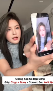 -Gương kẹp Selfie Gắn Camera Sau Gương Chụp Hình Kẹp Điện Thoại Mini Độ Nét Cao Gương tự sướng