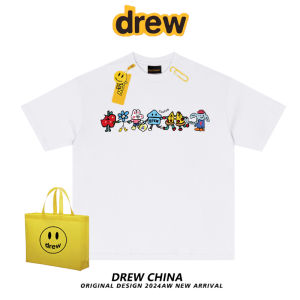 เสื้อยืดคู่รักสไตล์อเมริกัน เสื้อยืดแขนสั้นพิมพ์ลายการ์ตูนตลก เสื้อยืดหลวมๆ สำหรับผู้ชายและผู้หญิง เสื้อคอกลมแขนสั้นพิมพ์ลายตัวอักษร ทรงหลวม แฟชั่นฤดูร้อน