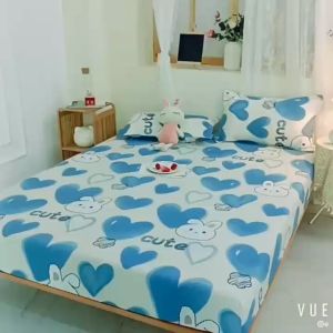 (Siêu SALE) Bộ 3 món Ga gối ga giường vỏ chăn mẫu Thỏ cute Thỏ nâu  Chuột Mickey drap giường giá rẻ kích thước m2/m6/m8/2m2 chất Poly cotton - Ga bo chun bảo vệ đệm Chăn ga gối MELLOW BEDDING