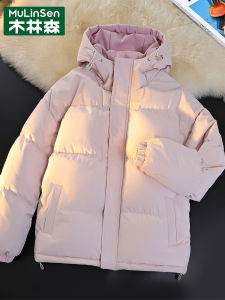 Warm Cotton Jacket Womens Small Size Bread Style Coat Hooded Casual Loose Fit Winter Outerwear Polyester Fiber Fill