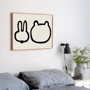 Nordic Style Couples Warm Childrens Room Wall Art Decorative Painting Original Wood Wind Healing Series Picture Frame