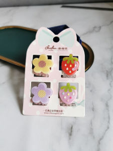 Cute Fruit Baby Hair Clips Fresh Flower Baby Forehead Clip Princess Style Simple Design Childrens Hair Accessories