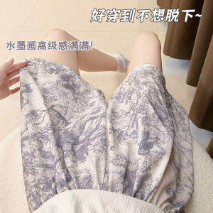 New Chinese Style Loose Casual Summer Pants Womens Large Size Home Clothes Walking Pants Floral Print Short Pants Sleepwear