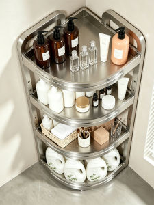 B&W | Bathroom Corner Organizer Triangle Shelf