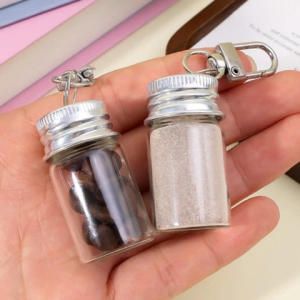 10pcs Drift Bottle Pendant Clear Empty Mini Wishing Glass Vial Glass Bottle Keychain