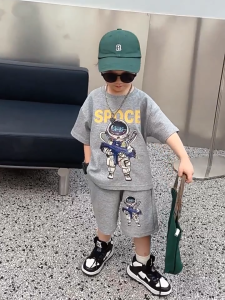 Sweetkids Boys suits Fashionable Childrens Clothes Short-sleeved Shorts Kids Casual Suits For 4-14Y