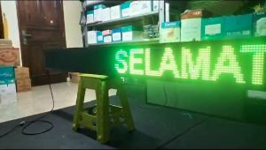 Running Text P10 2x1 Panel 2 Sisi Ukuran 37x37 cm Outdoor