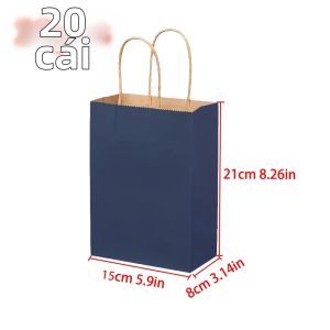 20 Gói Túi Giấy Kraft Màu Nâu Có Tay Cầm Dùng Để Nướng Bánh Và Đóng Gói Quà Tặng Túi Tái Sử Dụng Cho Tiệc Tùng Và Mua Sắm