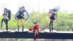 Bandai | Hot Anime Figurine Hatsune Miku Standing Posture and Sitting Posture Series Cute Action Model Pvc Toys Desktop Collection Gifts