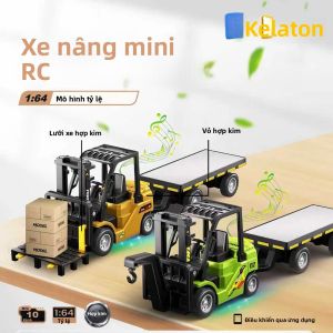 Xe Đồ Chơi Mini Hợp Kim Hai Trong Một Điều Khiển Từ Xa Bluetooth Mô Hình Cần Cẩu Và Xe Nâng Tỷ Lệ 1:64 Kèm Rơ Moóc Quà Giáng Sinh Trong Hộp Màu Dành Cho Độ Tuổi 6+