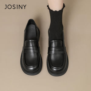 Josiny | Flat Loafer Shoes Classic British Style Black