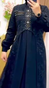 Ardela Maxy gamis ceruty premium mix brukat mewah / dress kondangan wanita elegan wudhu friendly / model terbaru viral tiktok