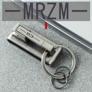 Creative Simple High-End Metal Belt Buckle Keychain for Men Automobile Pants Waist Hanging Ornament Personalized Zinc Alloy