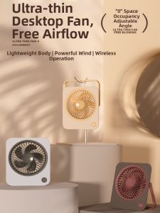 Ultra-Thin Portable Desktop Fan Mini Foldable Quiet Office Table Top High Wind Power USB Charging Small Fan Cute for Kitchen Student Dormitory