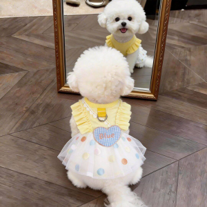 Hadassah | Cheese Dot Design Vital Summer Dress for Small Dogs and Cats