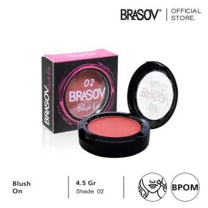 BRASOV Blush On / Blush On 4.5g / Perona Pipi / Blushon Bluser Blushing Cheek / Pigmented / Tidak Mudah Fallout / Long Lasting / Tahan Lama / Natural Look / Wajah Merona / Shade 01 02 Color 2 Warna / Palet Kosmetik / Cosmetic Face Makeup Series