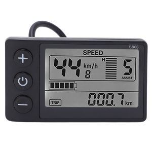 S866 Electric Bike LCD Display Meter 24V 36V 48V Control Panel with Waterproof Plug