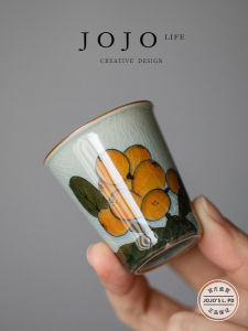 Cốc Trà Gốm Sứ Tròn Tay Vẽ Tay Họa Tiết Hoa Băng Cốc Trà Phong Cách Trung Hoa Cổ Điển Dùng Trong Nhà