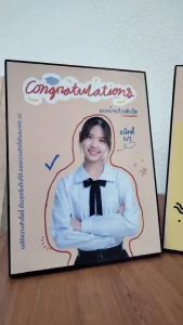 กรอบลอยตั้งโต๊ะ ขนาด 6x8 นิ้ว  เคลือบกันน้ำ กันฝุ่น  ของขวัญดีต่อใจ ในุทุกโอกาส ของขวัญวันปัจฉิม congratulations