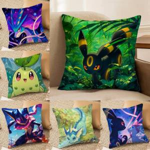 Bandai | Pokemon Hoenn Region Anime Plush Pillow Cover Soft Short Plush Cushion Cover For Sofa Bedroom Living Room Decor Gift