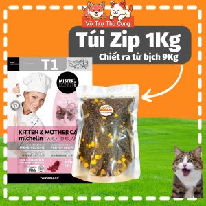 Hạt Mister Donut T1 kèm thịt sấy cho Mèo con Mèo mẹ mang thai.