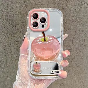 Full Cover Crystal Apple Phone Case with Stand Protection against Drops And Scrapes for Girls Compatible with Various Apple Models