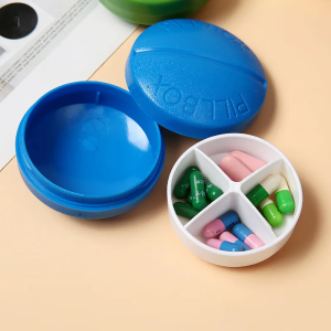 Medicine Box Portable Carry Small Medicine Box 4 Grid Mini Capsule Medicine Box