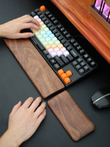 Keyboard Support Sliding Mouse Pad Wristband Pad Keyboard Support/87/104 Key Mechanical Pillow Wooden Palm Phone Holder