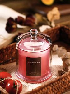 Lilin Aromatherapy Aromatic Soy Wax Scented Candle with Glass Dome Cover and Jar